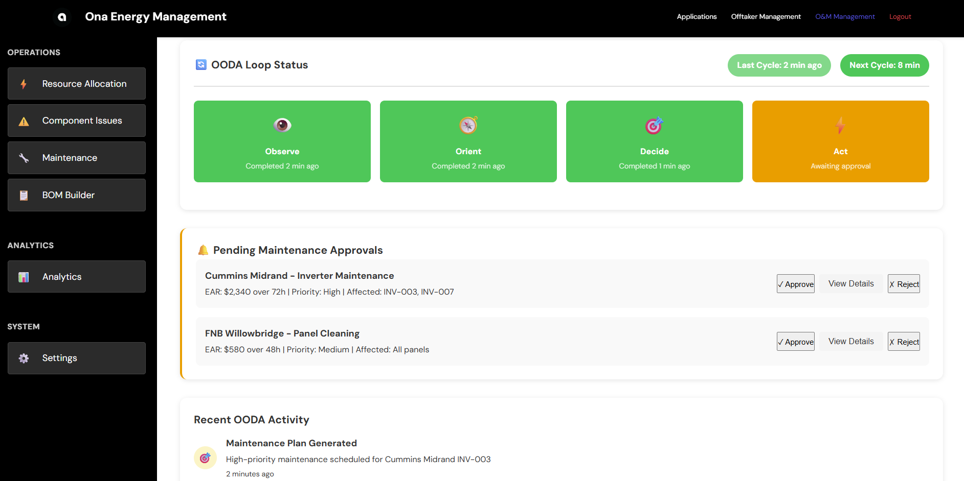 LTM Energy AI Platform Dashboard